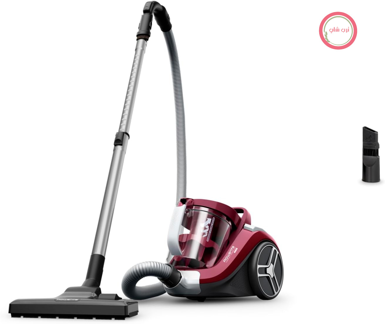 جارو برقی بدون کیسه روونتا آلمان Rowenta Compact Power XXL Classic، 900 وات، سیستم فیلتر 3 مرحله‌ای، ظرفیت جمع و جور، شعاع تمیز کردن 8.80 متر، شامل نازل 2 در 1 مخصوص درز و شکاف، قرمز، RO4B23