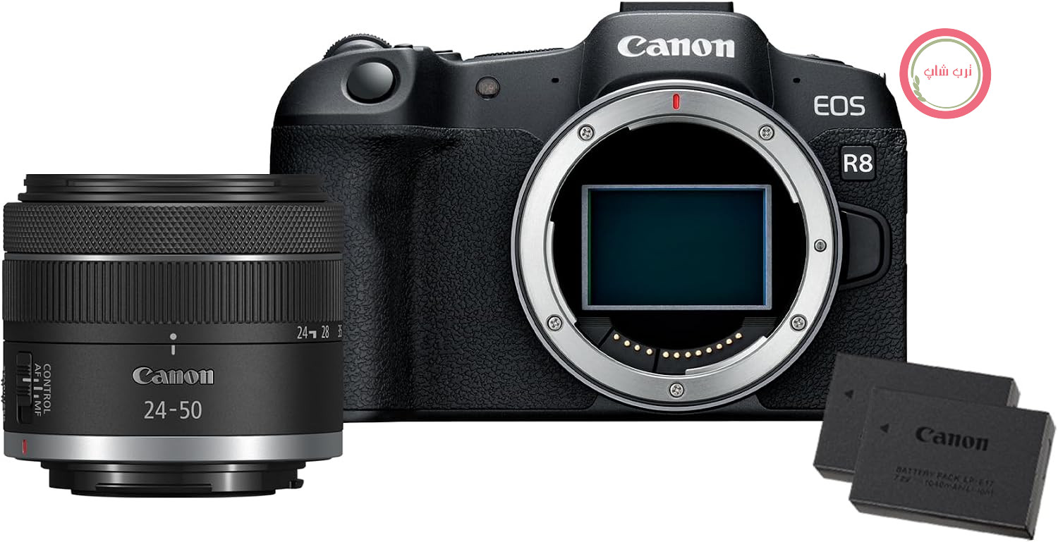 دوربین عکاسی و فیلم‌برداری کانن ژاپن دیجیتال EOS R8 فول فریم + لنز RF 24-50mm F4.5-6.3 + 2 باتری