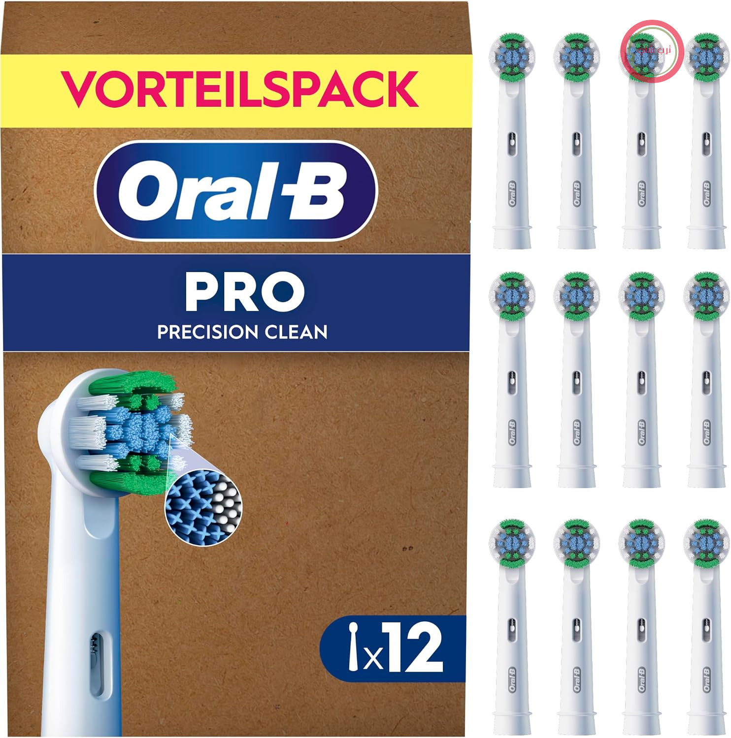سری‌های مسواک جایگزین اورال بی Oral-B PRO Precision Clean، سفید، بسته ۱۲ عددی