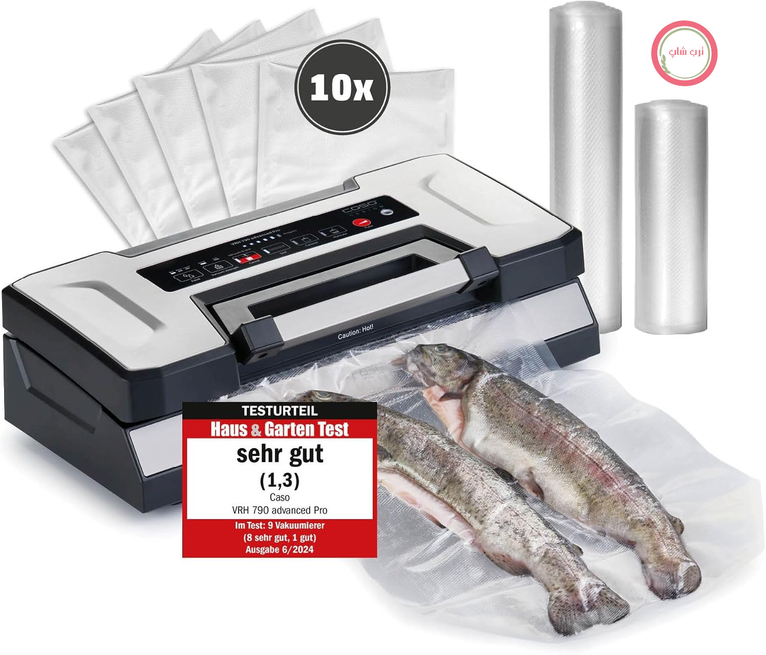 CASO VRH 790 Advanced Pro - خلاء مهر و موم حرفه ای - 200 فرآیند بدون توقف - عملکرد مایع Casotek - دو جوش -