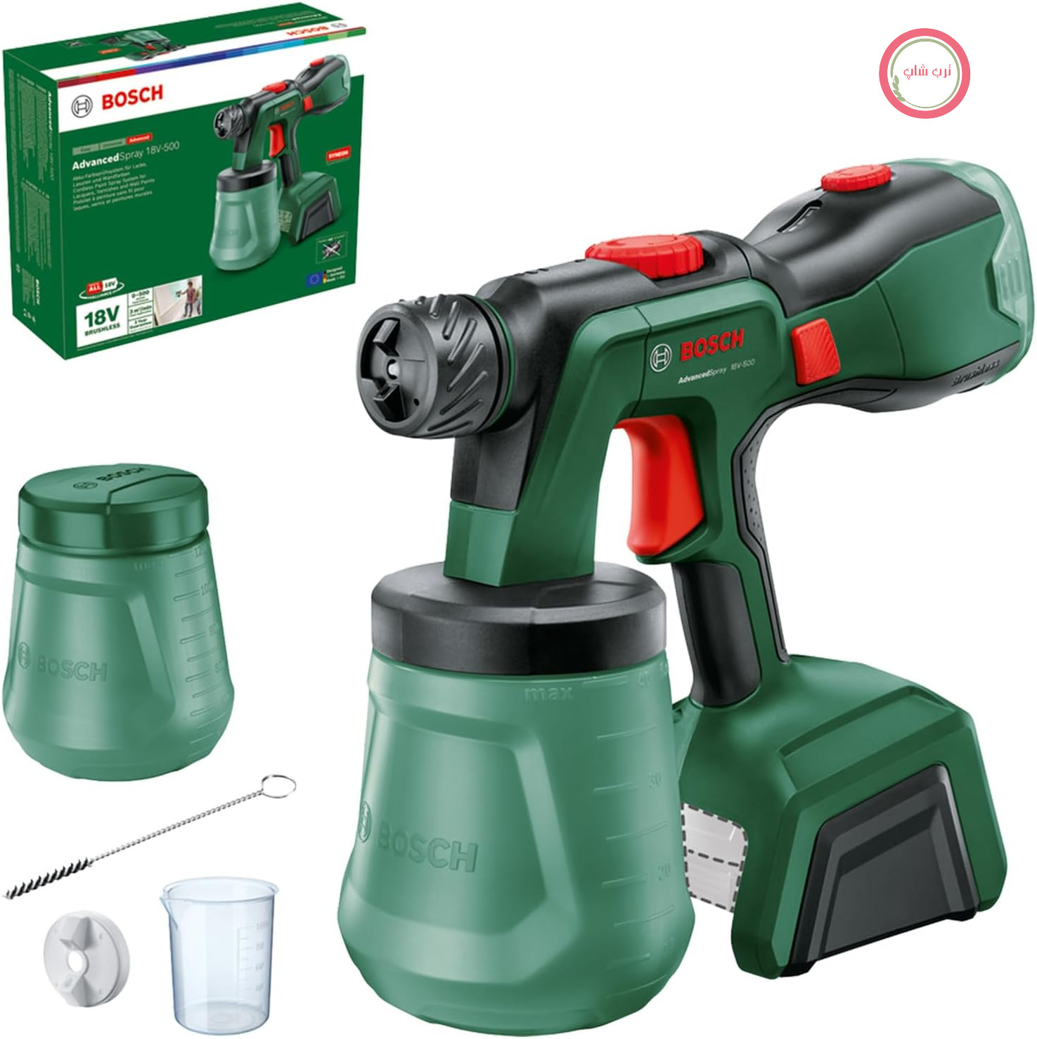 پیستوله رنگ پاش شارژی بوش آلمان Bosch AdvancedSpray 18V - 500 (برای رنگ‌های امولسیونی/لاتکس