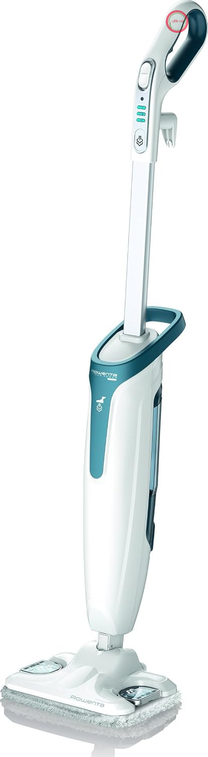 بخارشوی روونتا آلمان Rowenta Steam Power All Floors، ضد باکتری، بدون مواد شیمیایی، 1200 وات، برای فرش، موکت و کاشی RY6597WH، سفید/آبی