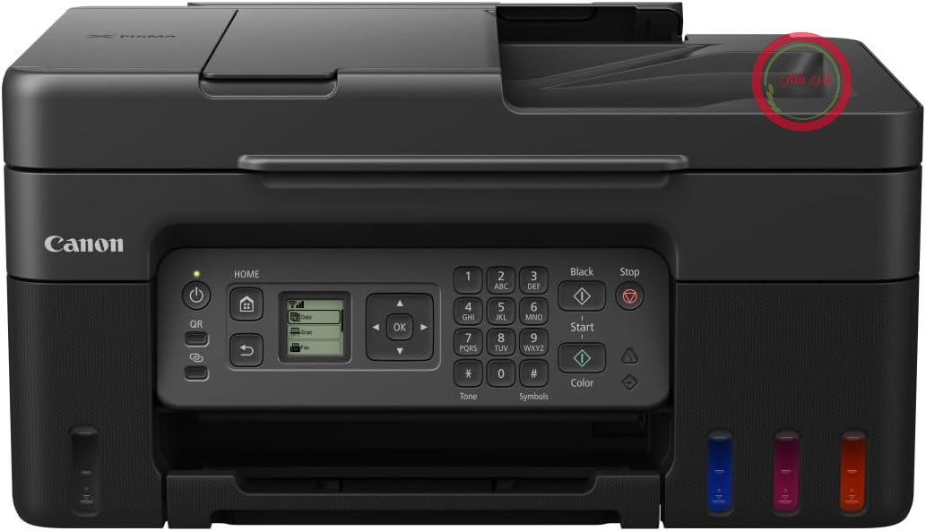 پرینتر چاپگر چندکاره ۴ در ۱ کانن ژاپن PIXMA G4570 MegaTank سایز A4 (اسکنر، کپی، چاپگر، فکس، ADF، چاپگر جوهر افشان رنگی، USB، WLAN، برنامه چاپ، فضای ابری، نمایشگر LCD)، مشکی/خاکستری