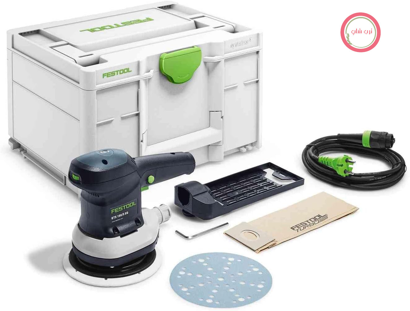 سنباده زن مداری تصادفی Festool ETS 150/5 EQ-Plus، قطر 150 میلی‌متر، از جنس Systainer