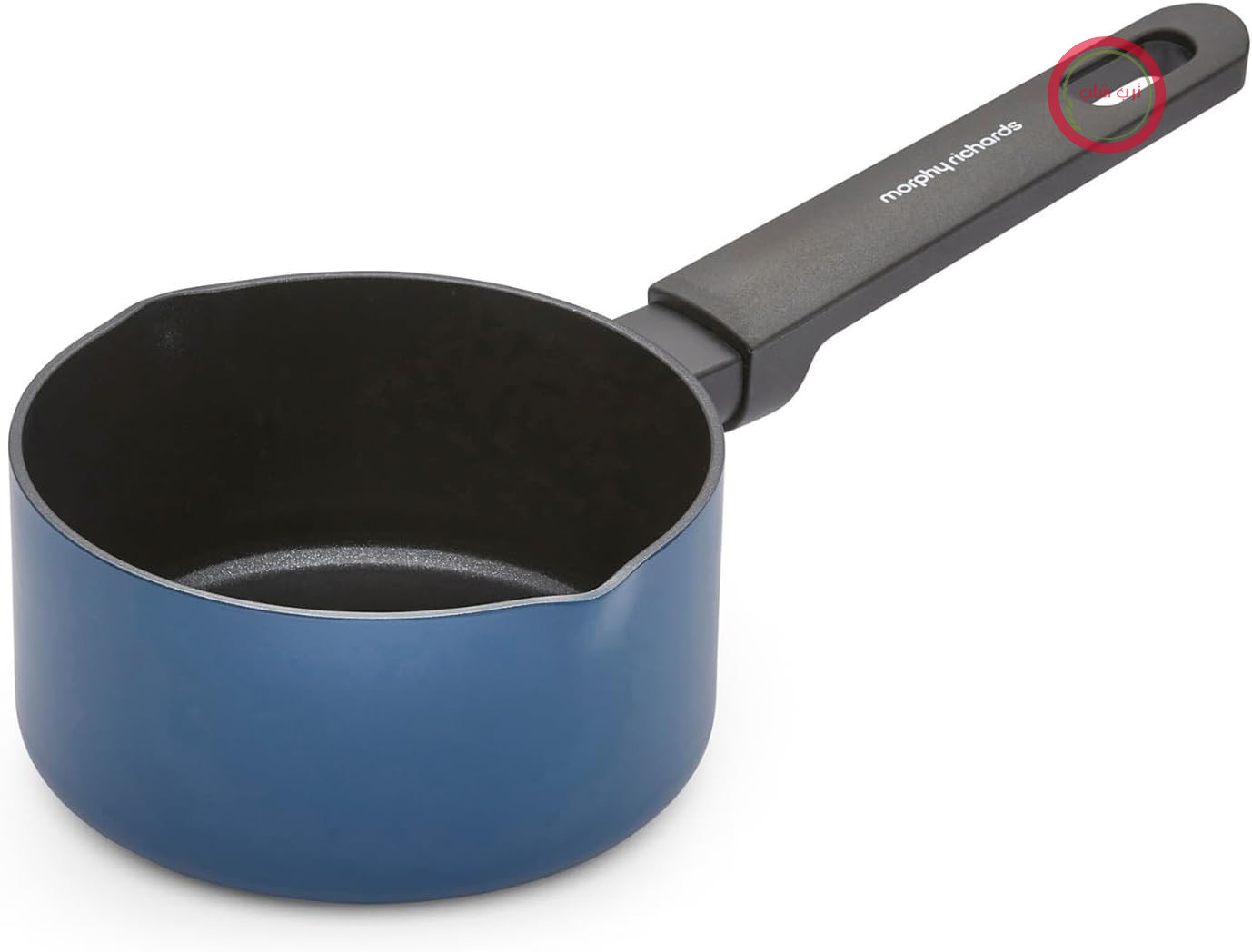 قابلمه شیر جوش مورفی ریچاردز انگلستان Morphy Richards مدل ۸۵۳۷۵۲، ساخته شده از آلومینیوم بازیافتی، ۱۴ سانتی‌متر، روکش نچسب، دسته‌های نرم، مناسب برای انواع اجاق گاز، آبی