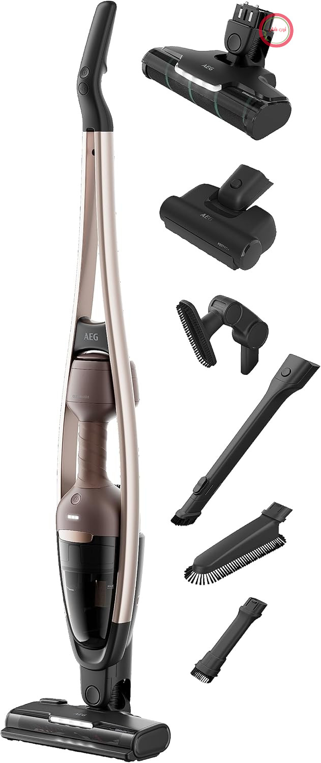 جارو شارژی آاگ آلمان AEG CLEAN 6000 مدل AS62A252XN قهوه‌ای؛ دوکاره ۲ در ۱ بدون کیسه