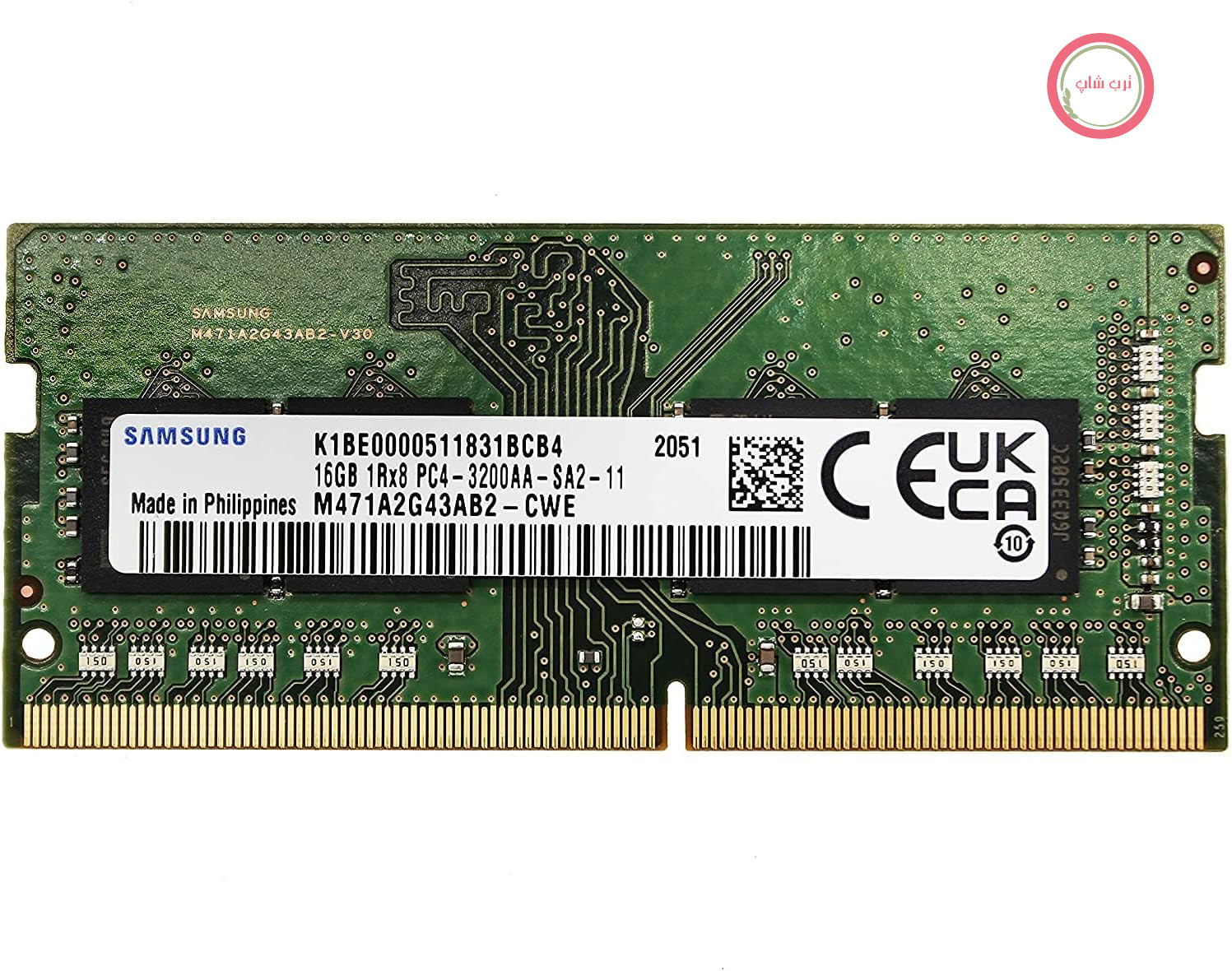 رم سامسونگ PC4-25600 DDR4-3200 16GB (2048Mx8) 260pin Unbuffered SO-DIMM M471A2G43AB2-CWE
