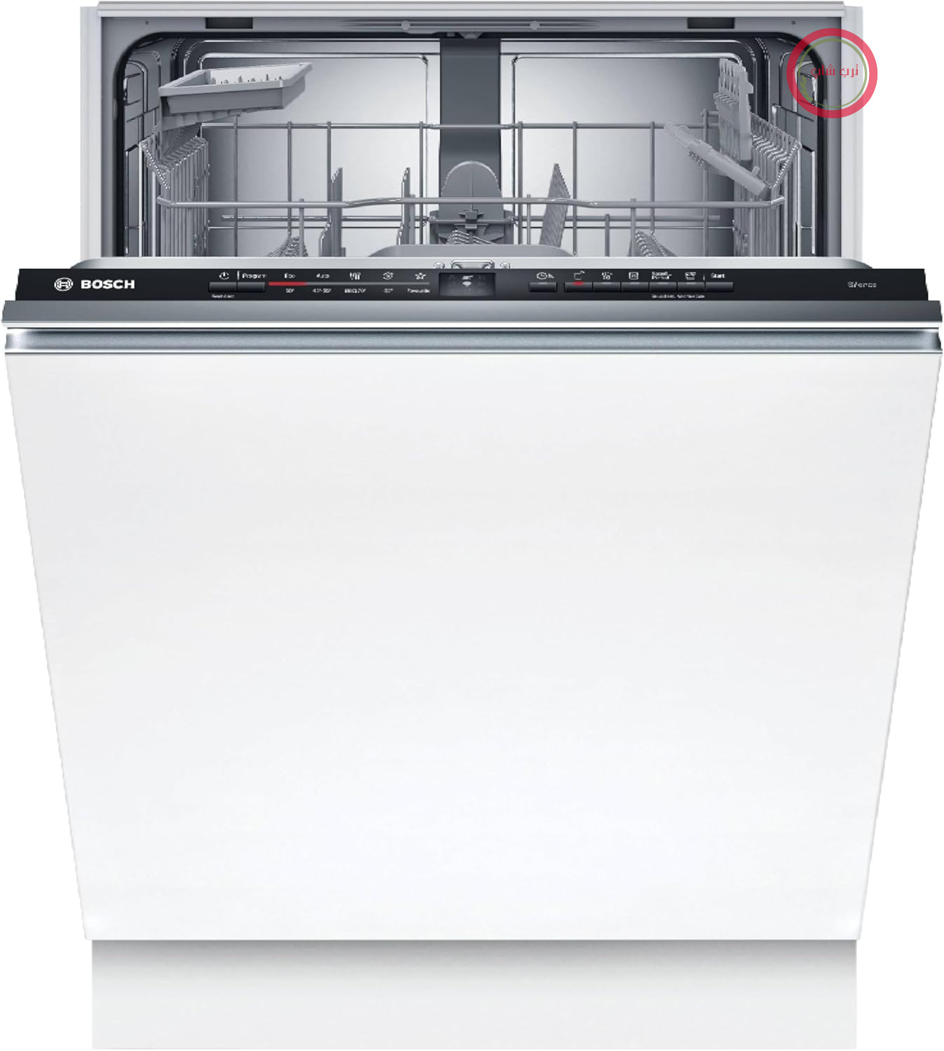 ماشین ظرفشویی بوش سری 2 مدل SBV2HTX08E، 60 سانتی‌متر، XXL، موتور EcoSilence، سبد کارد و چنگال، ExtraDry، چراغ اطلاعات، شروع هوشمند، AquaStop، خشک‌کن اضافی، نمایشگر LED، Home Connect
