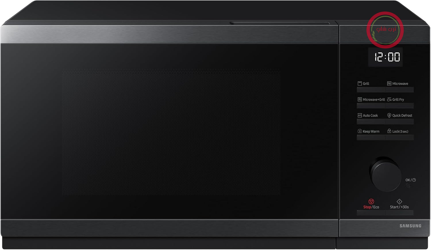 مایکروویو سامسونگ Samsung مدل MG23DG4524CGE1، 23 لیتر، 800 وات، مشکی، صفحه لمسی + دکمه چرخان، حالت اقتصادی (ECO)