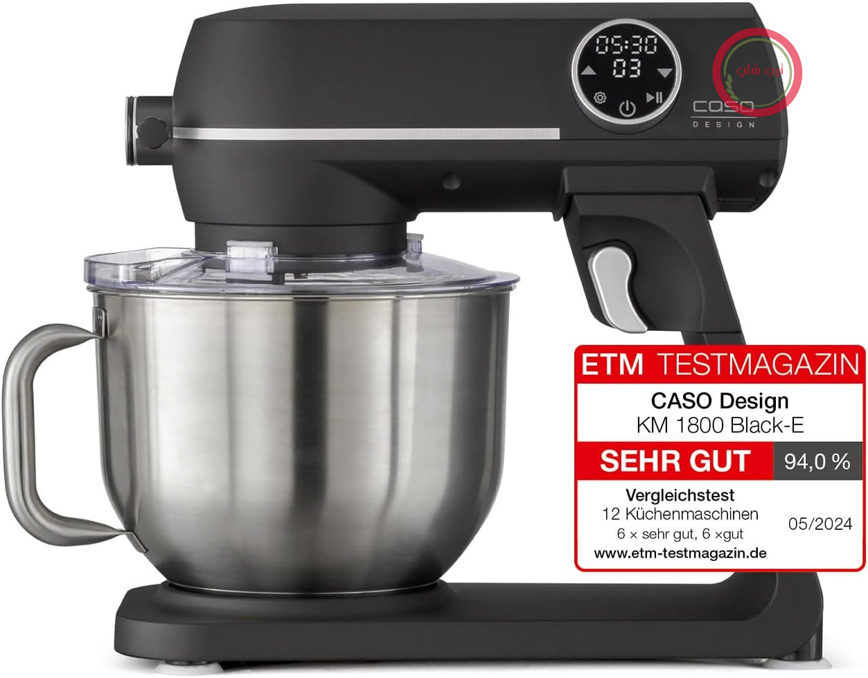 غذاساز کاسو آلمان CASO KM 1800 Black-G، توان 1800وات، کاسه شیشه‌ای 4.5لیتری، 10سرعت و تایمر