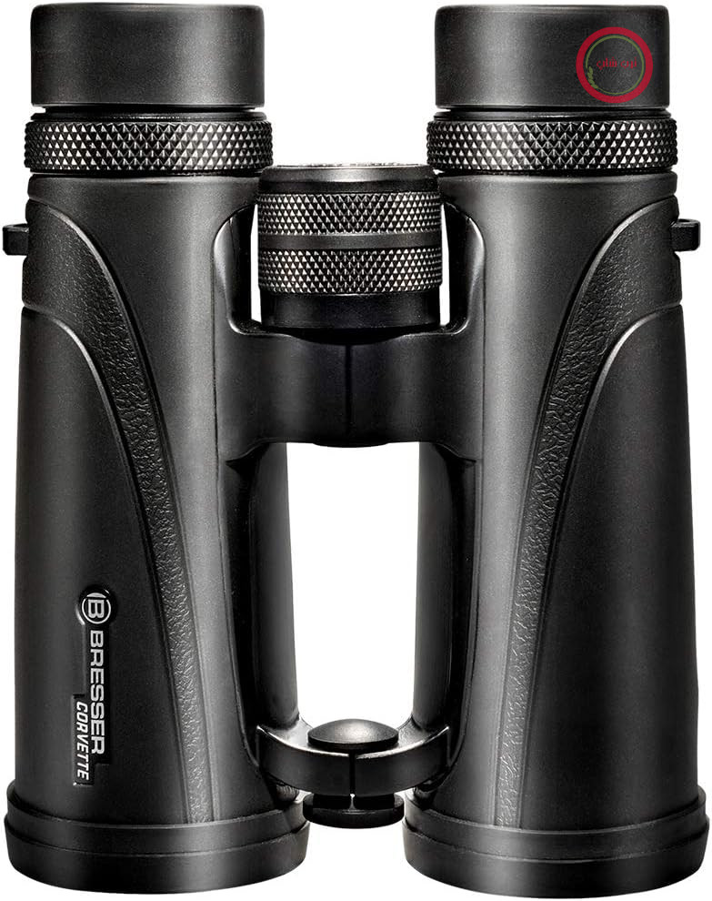 دوربین دوچشمی ضد آب Bresser Corvette 8x42 با پرکننده نیتروژن، منشور شیشه‌ای BaK-4، چشمی‌های LE برای استفاده راحت، لنزهای چند لایه و کیف حمل نایلونی | بزرگنمایی 8 برابر، مناسب برای افراد عینکی، چند لایه کامل، انتقال نور 95 درصد، پر شده با گاز