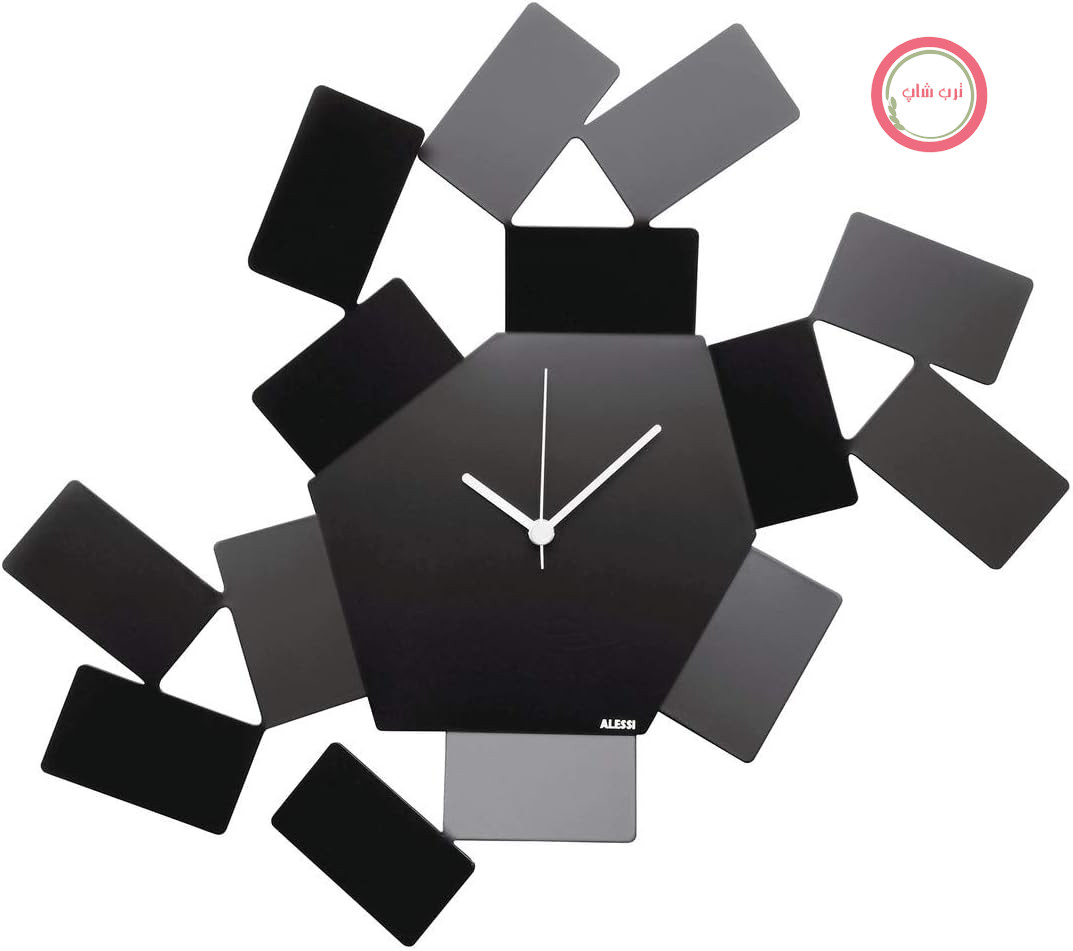 ساعت دیواری Alessi MT19 B، استیل، لاک رزین اپوکسی، مشکی، ۴۶ در ۳۳.۵ سانتی‌متر