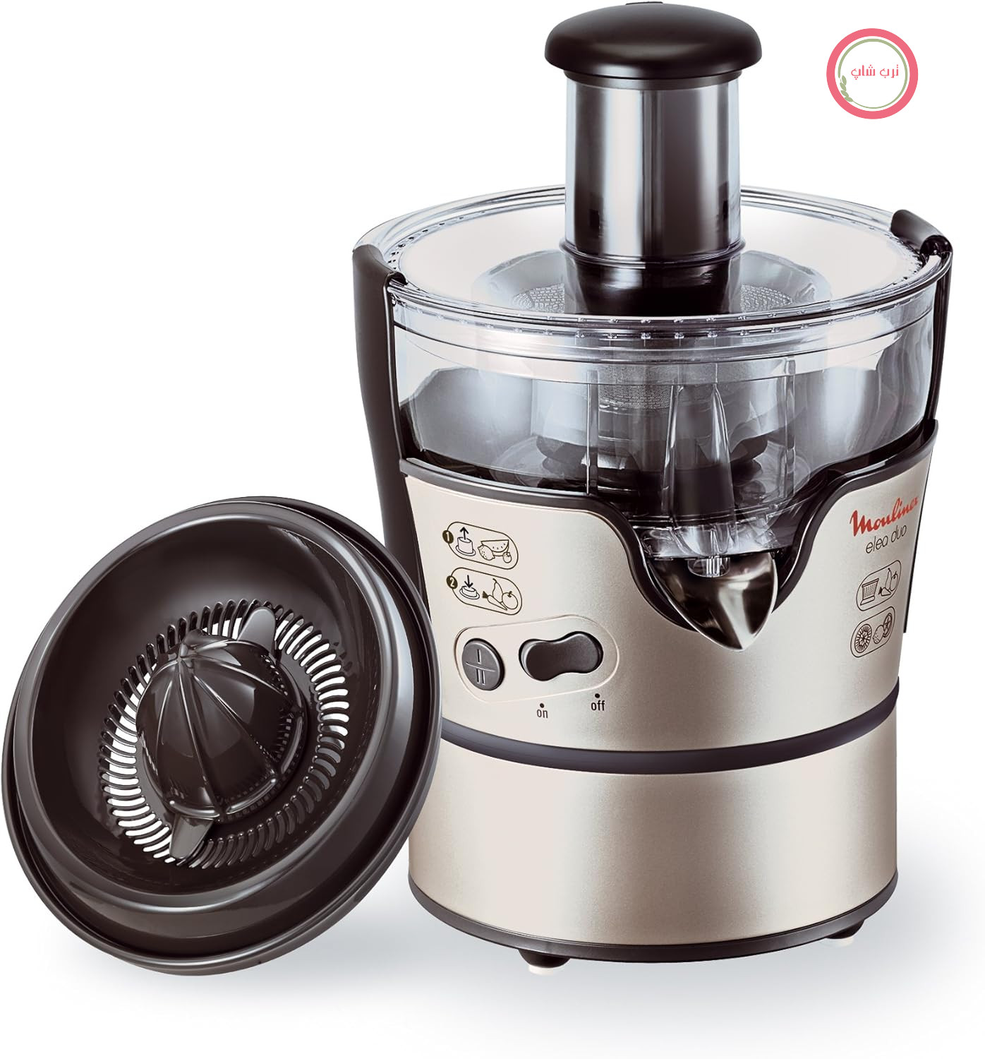 آبمیوه‌گیری مولینکس فرانسه Moulinex مدل Elea Duo JU385H – قدرت ۳۰۰ وات، دو سرعته با سری مرکبات گیری