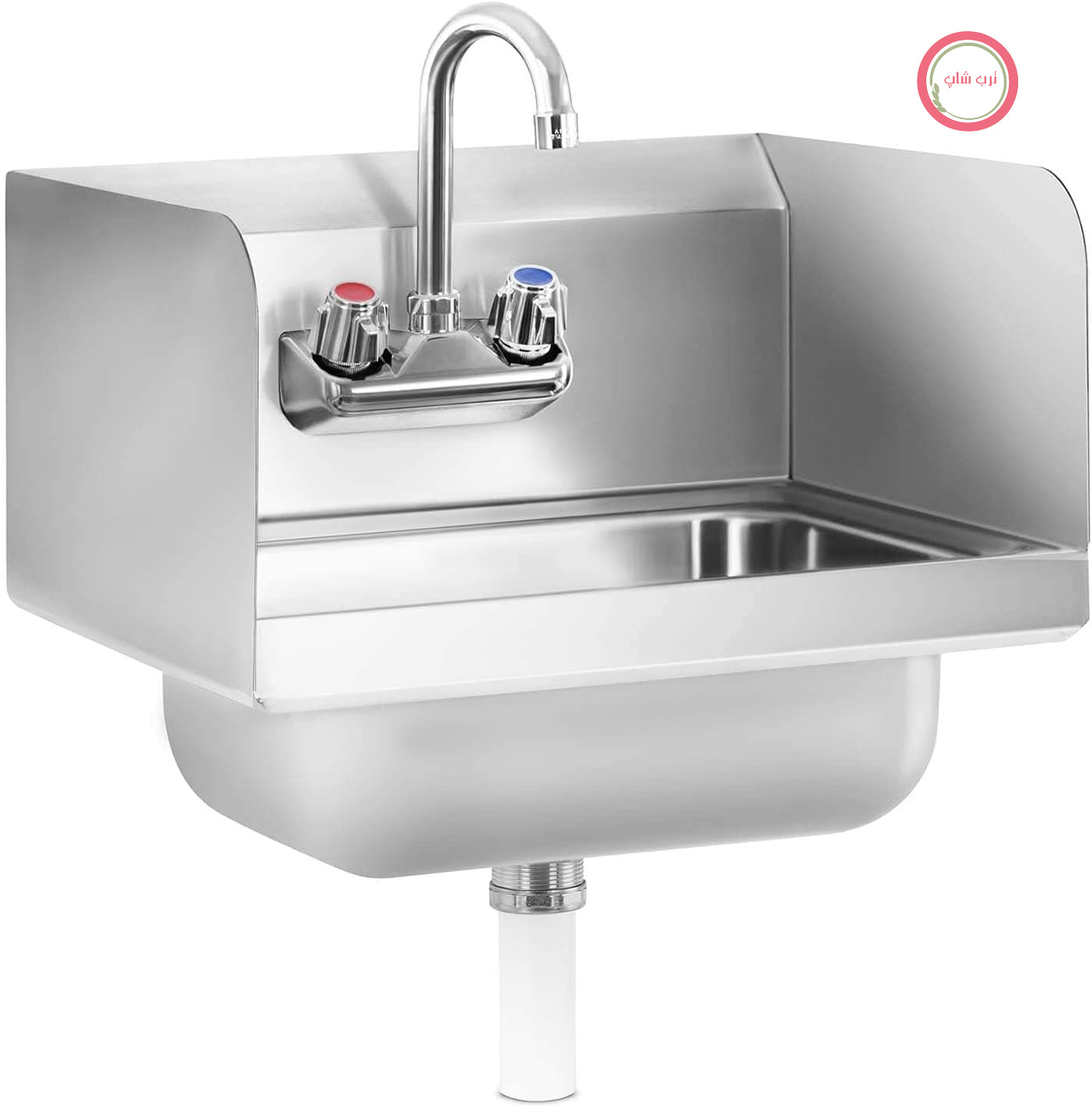 روشویی استیل ضد زنگ رویال کترینگ آلمان Royal Catering RCHS-2 با پایه سه طرفه و شیر آب گردان