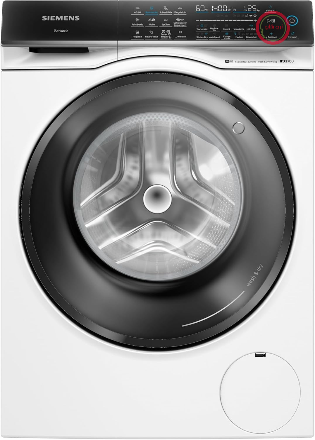 ماشین لباسشویی هوشمند زیمنس WN54C2070، خشک‌کن iQ700، 9 کیلوگرم شستشو و 6 کیلوگرم خشک‌کن، 1400 دور در دقیقه، سیستم ضد لکه، smartFinish - صاف‌کننده چین و چروک، شتاب متغیر، فناوری خشک‌کن خودکار