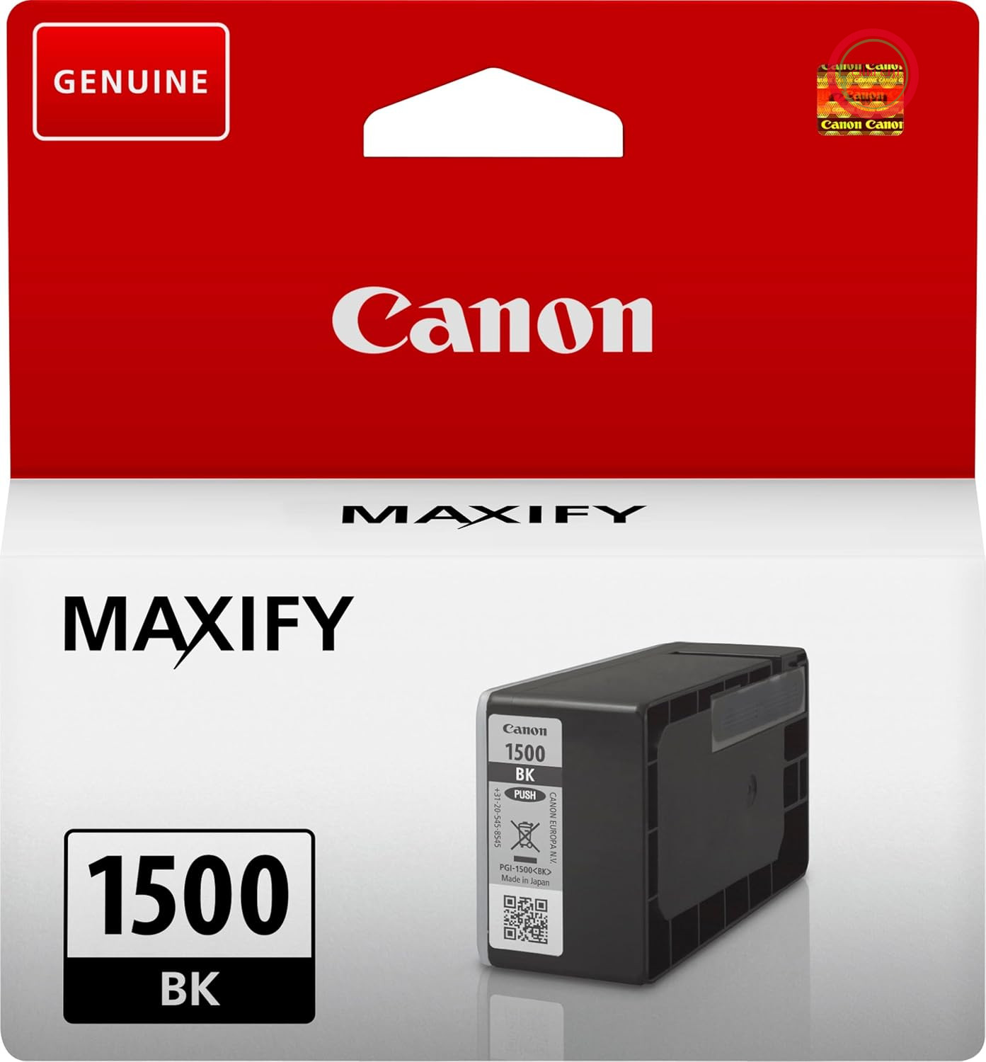 مخزن جوهر مشکی کانن PGI-1500 BK - 12.4 میلی‌لیتر برای چاپگرهای جوهر افشان MAXIFY، اصلی، 9218B001