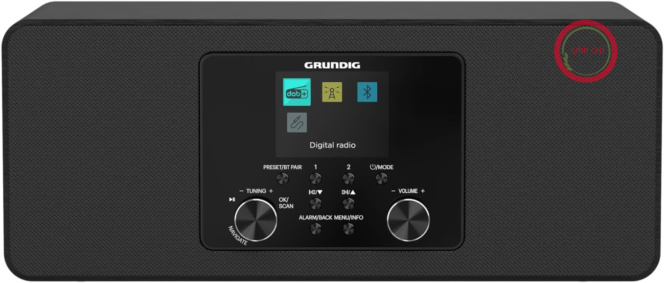 رادیو دیجیتال Grundig DTR 4600 2.0 DAB+، FM، سیستم بلندگوی استریو 2.0، 10 وات RMS، قابلیت هشدار، تایمر خواب، صفحه نمایش رنگی، مشکی