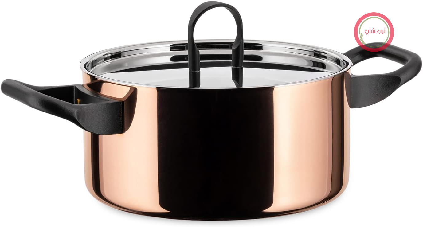 کاسرول Alessi 90101/16 "La Cintura di Orione" ساخته شده از فولاد ضد زنگ 18/10 و مس