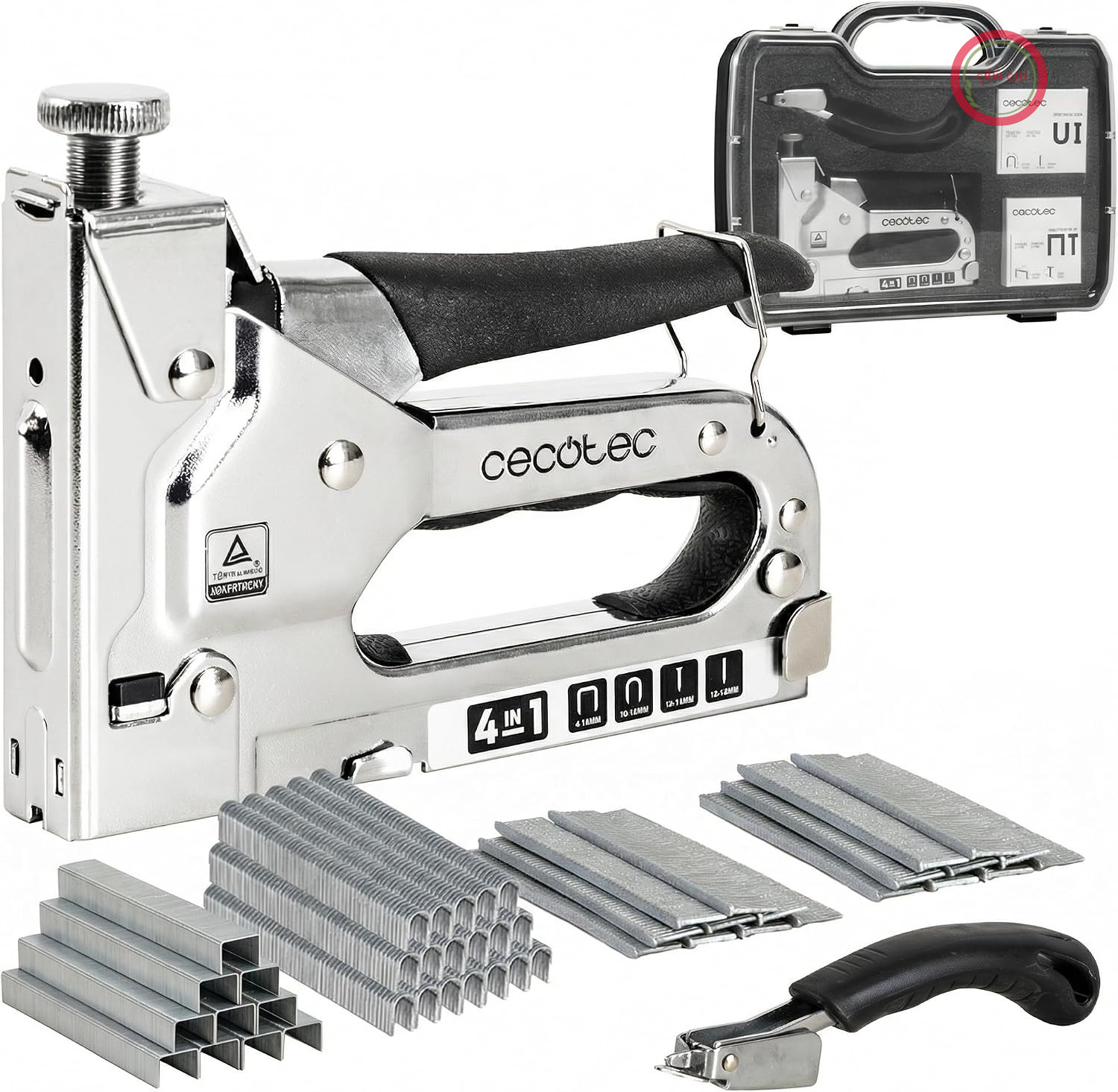 منگنه زن دستی سکوتک اسپانیا Cecotec FastTacker 4 در 1 با تجهیزات کامل، 4 در 1 برای منگنه، گیره U