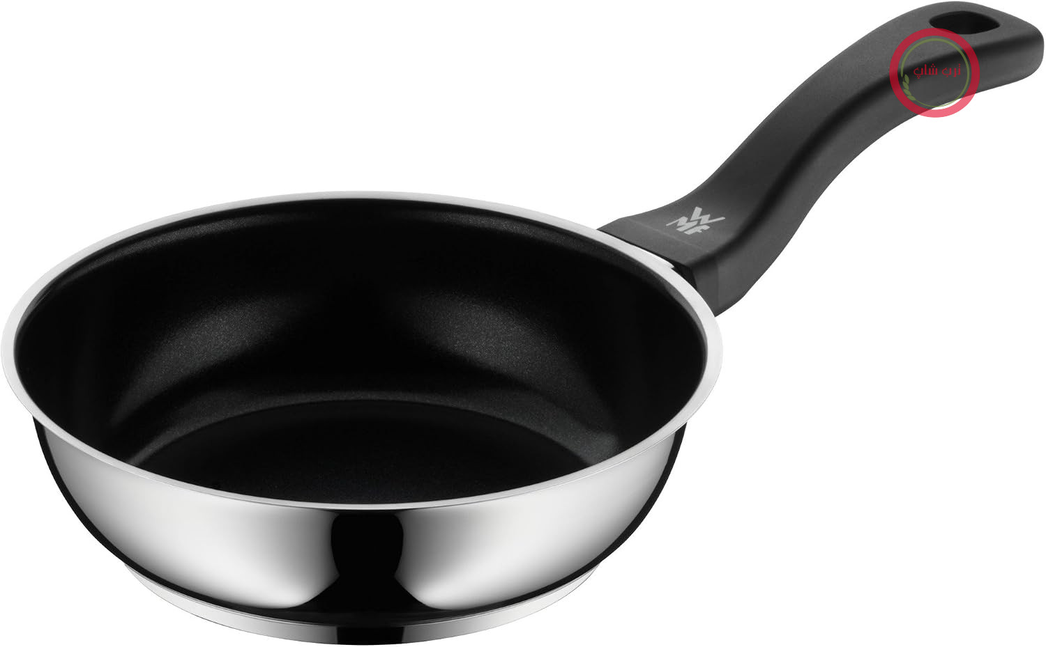 ماهیتابه WMF Devil 18 سانتی‌متر، روکش استیل ضد زنگ Cromargan، سازگار با القا، روکش سرامیکی، دسته پلاستیکی