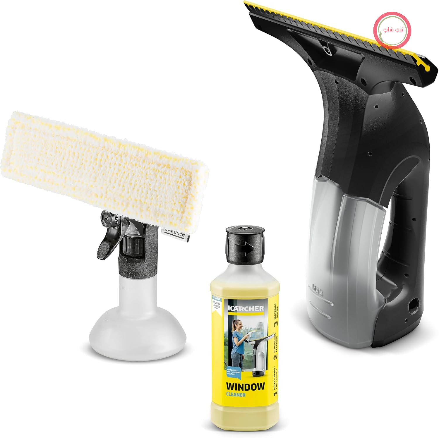 شیشه‌ شوی شارژی کرشر آلمان Kärcher WV 1 Plus، عرض 25.4 سانت، مشکی