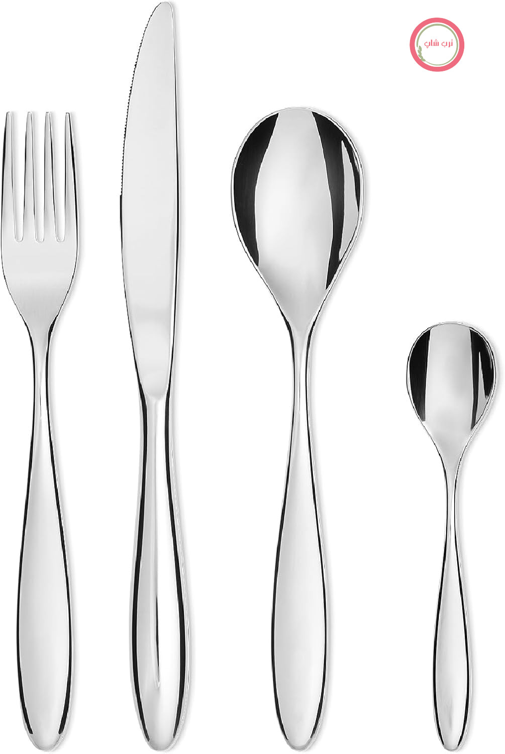 سرویس قاشق و چنگال السی ایتالیا Alessi SG38S24M Mami - شامل شش قاشق غذاخوری، شش چنگال غذاخوری، شش چاقوی غذاخوری، بدنه استوانه‌ای و شش قاشق قهوه‌خوری، ساخته شده از استیل ضد زنگ 18/10