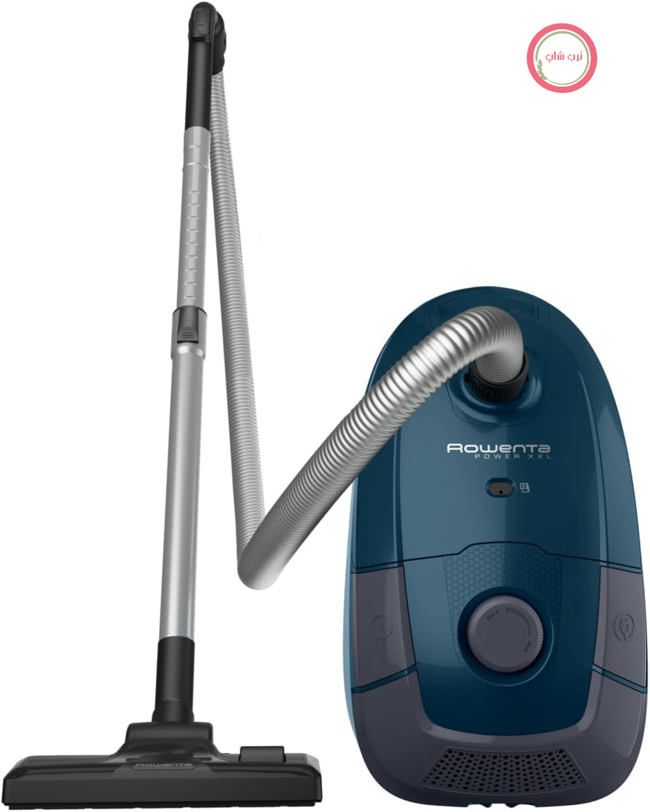 جارو برقی کیسه دار روونتا آلمان RO3126 Power XXL، آبی تیره/خاکستری