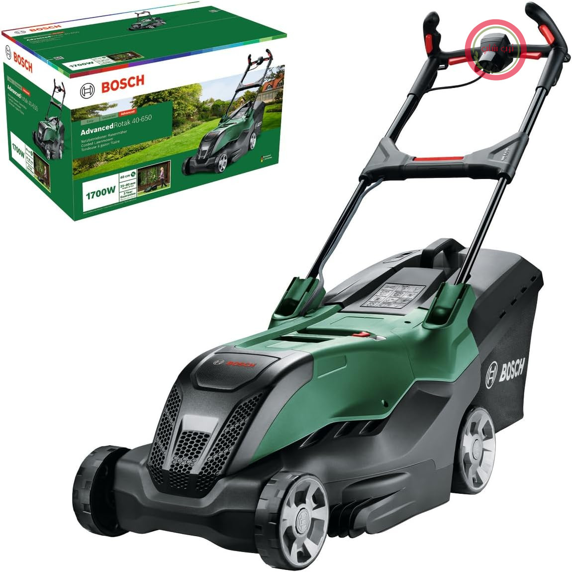 ماشین چمن‌زن برقی بوش آلمان Bosch با عملکرد بالا AdvancedRotak 40 - 650 (برای چمن‌زنی، قدرت موتور 1800