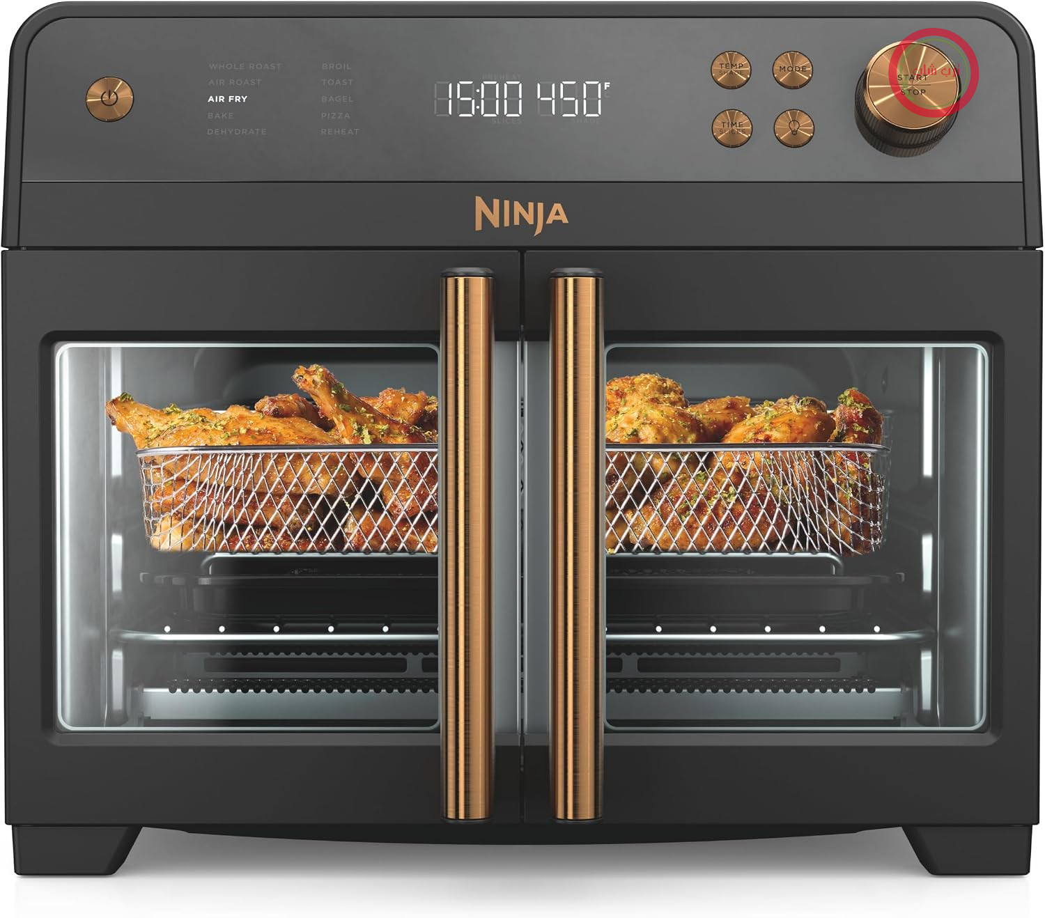 فر سرخ کن نینجا آمریکا French Door Premier Air Fry مدل Ninja FO101BK ظرفیت ۲۰.۳ کوارت، مشکی