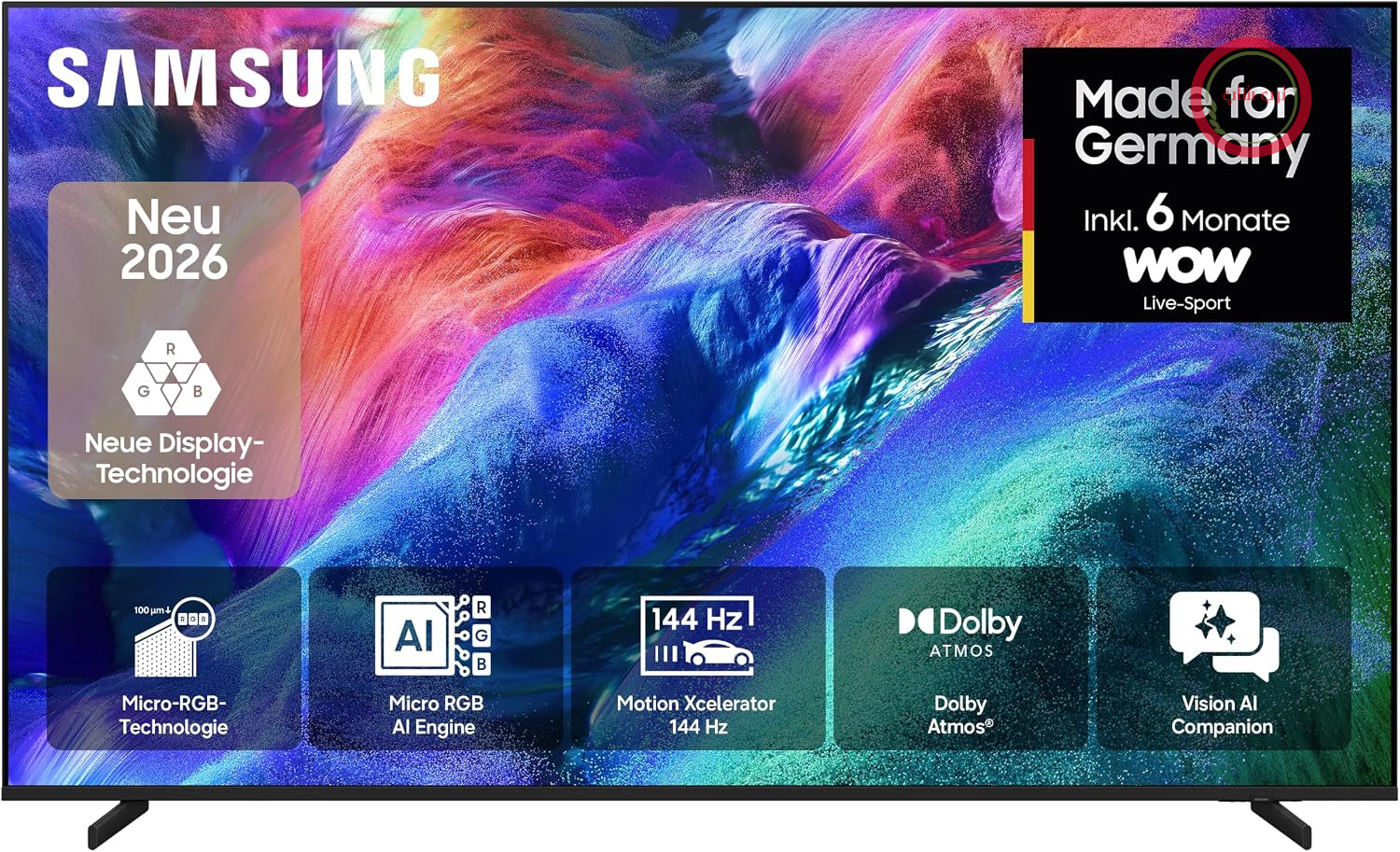 تلویزیون سامسونگ Samsung مدل Micro RGB R85H 4K، سایز ۸۵ اینچ (۲۱۴ سانتی‌متر)، تلویزیون UHD، تلویزیون هوشمند