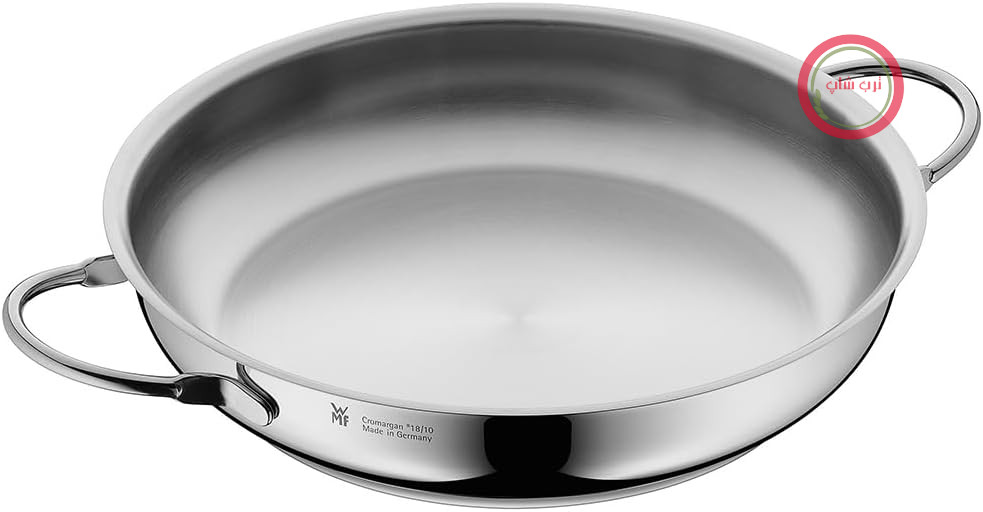ماهیتابه/سرویس حرفه‌ای WMF، سایز ۲۸ سانتی‌متر، سازگار با اجاق القایی، ماهیتابه استیل ضد زنگ بدون پوشش، استیل ضد زنگ Cromargan براق، مناسب برای فر