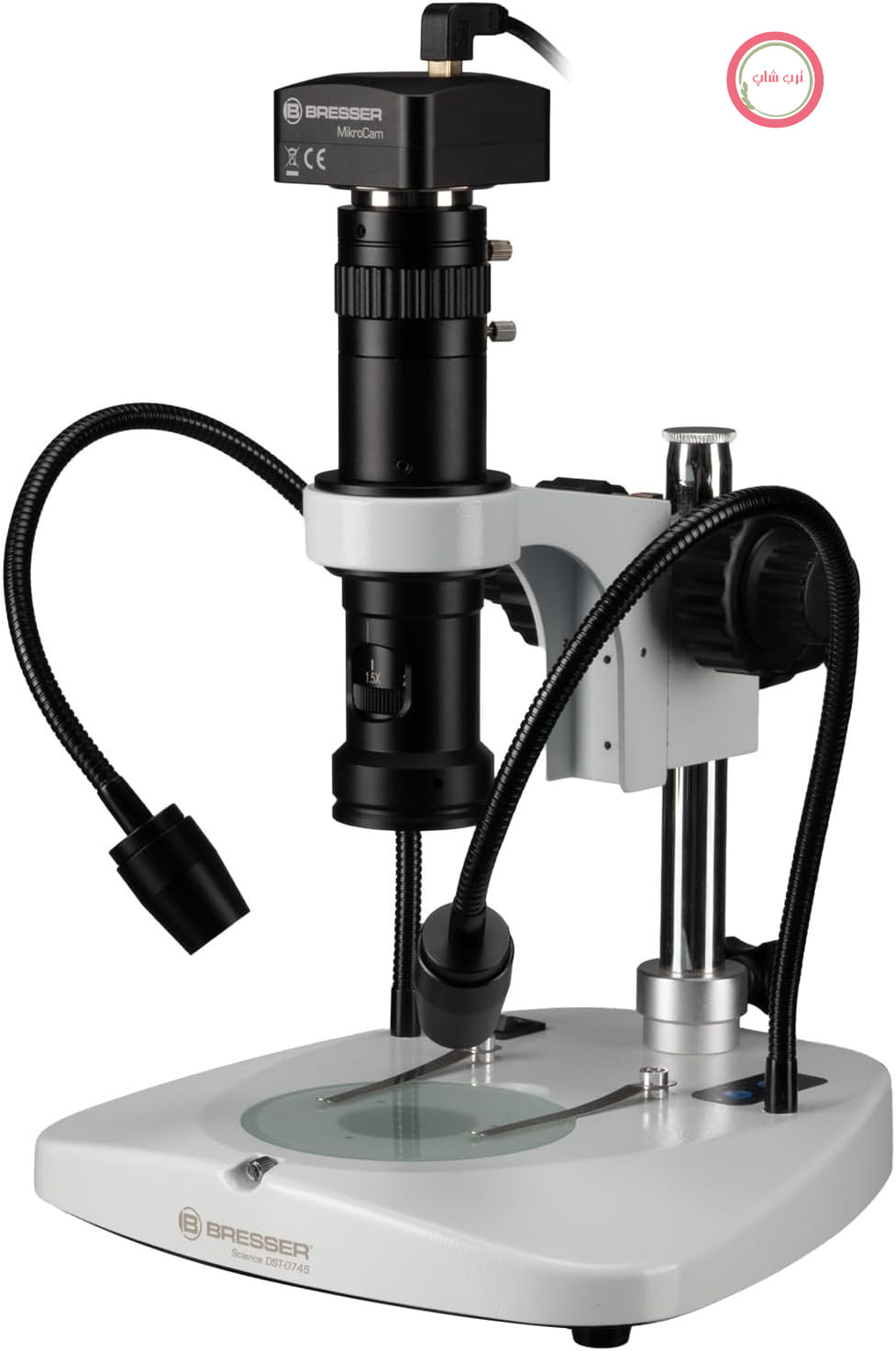 مجموعه میکروسکوپ Bresser با MikroCam SF 5.0 MP، زوم اپتیک 0.7X-4.5X، ایده‌آل برای اندازه‌گیری، مستندسازی و کنترل کیفیت، 2592x1944 پیکسل