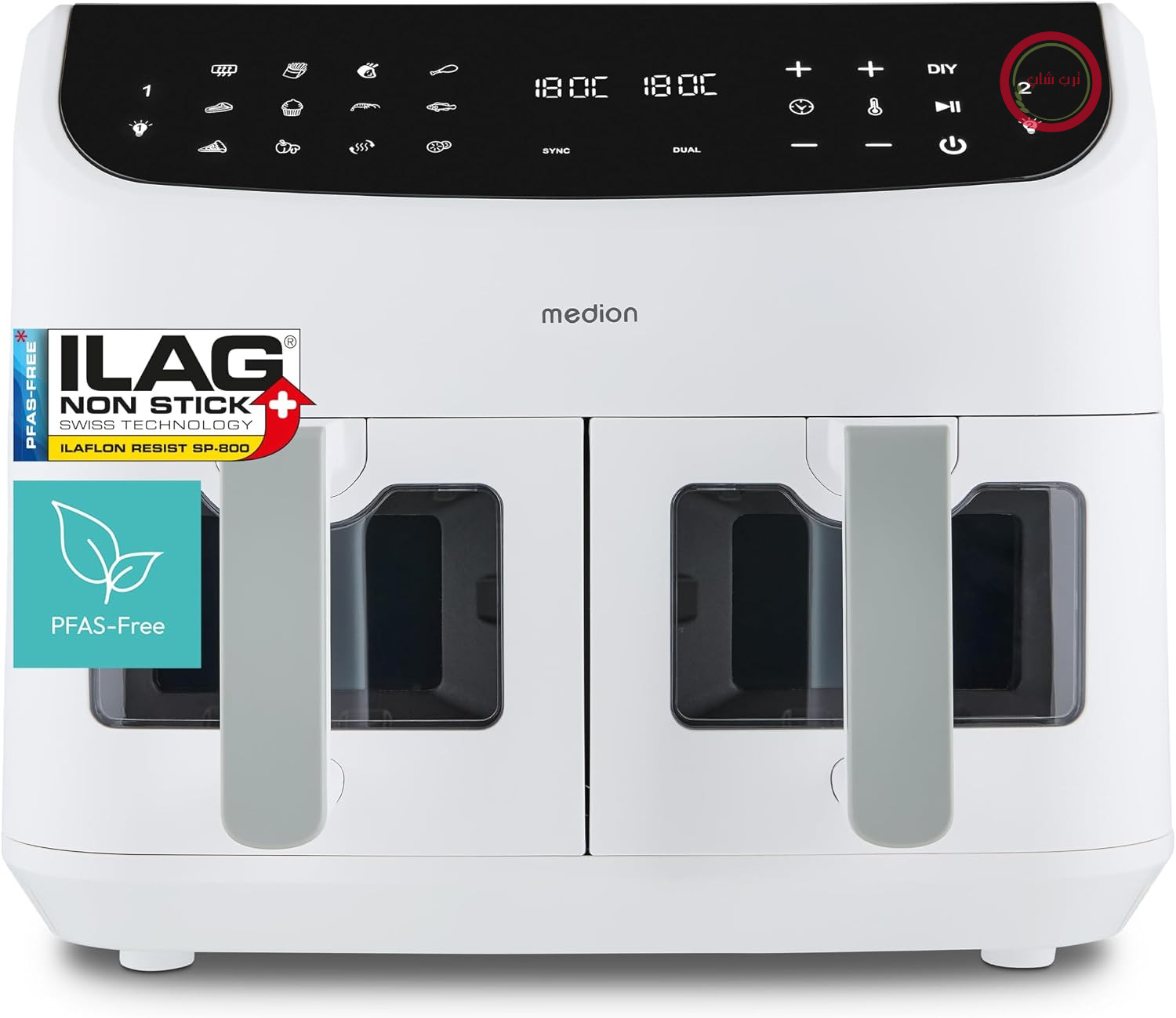سرخ کن هوای گرم MEDION P20 XXL با دو محفظه - بدون PFAS