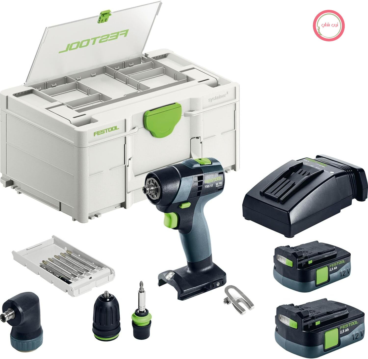 مجموعه دریل/پیچ‌گوشتی شارژی Festool TXS 12 2.5 - پیچ‌گوشتی EC-TEC 12 ولت