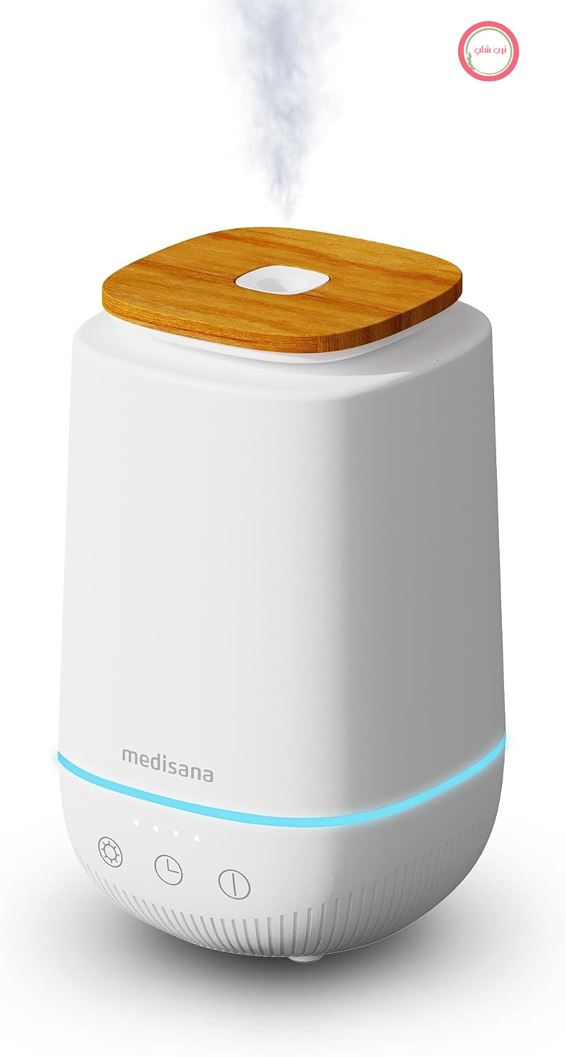 پخش کننده رایحه مدیسانا آلمان medisana AD 650، چراغ رایحه با چراغ سلامتی و تایمر، خوشبو کننده هوا با پخش کننده روغن های ضروری، مرطوب کننده اتاق با فناوری اولتراسونیک برای رایحه ای دلپذیر در اتاق