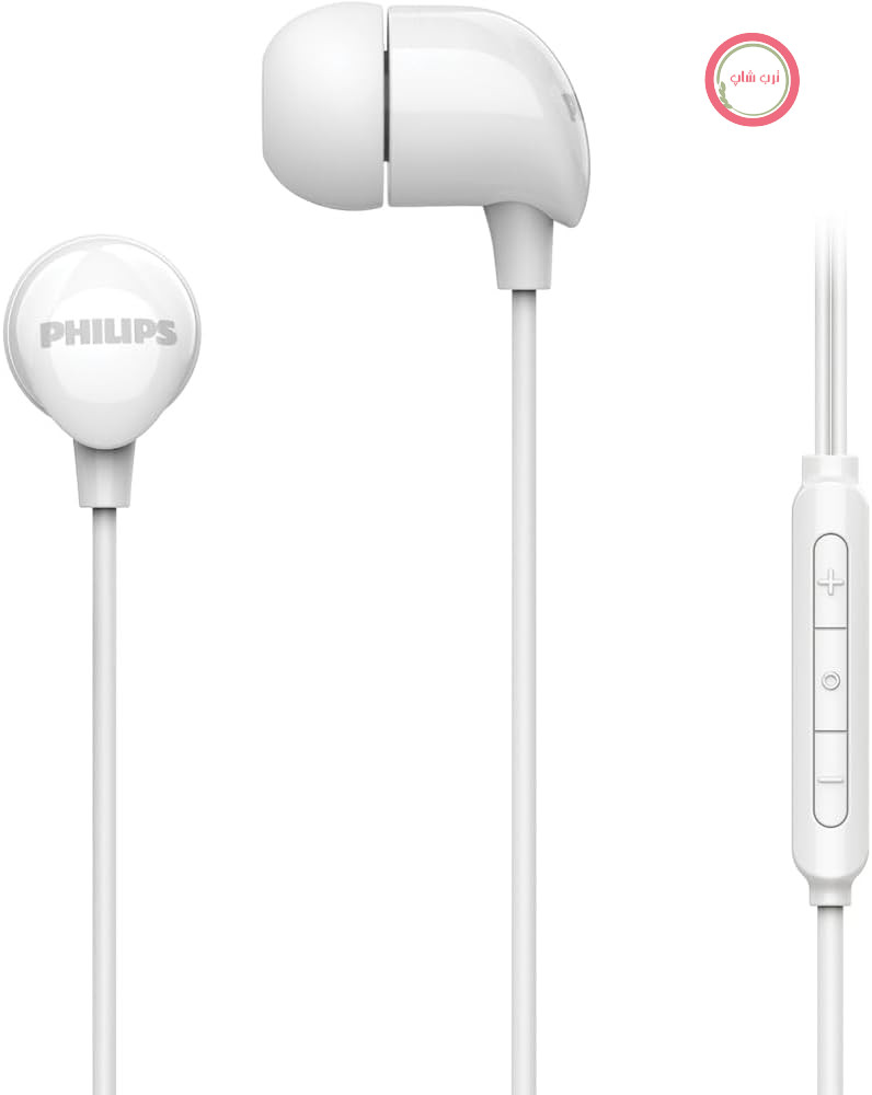 هدفون توگوشی فیلیپس مدل TAE2146WT/00 از نوع USB-C با بیس پویا و میکروفون و طول 1.2 متر، سفید
