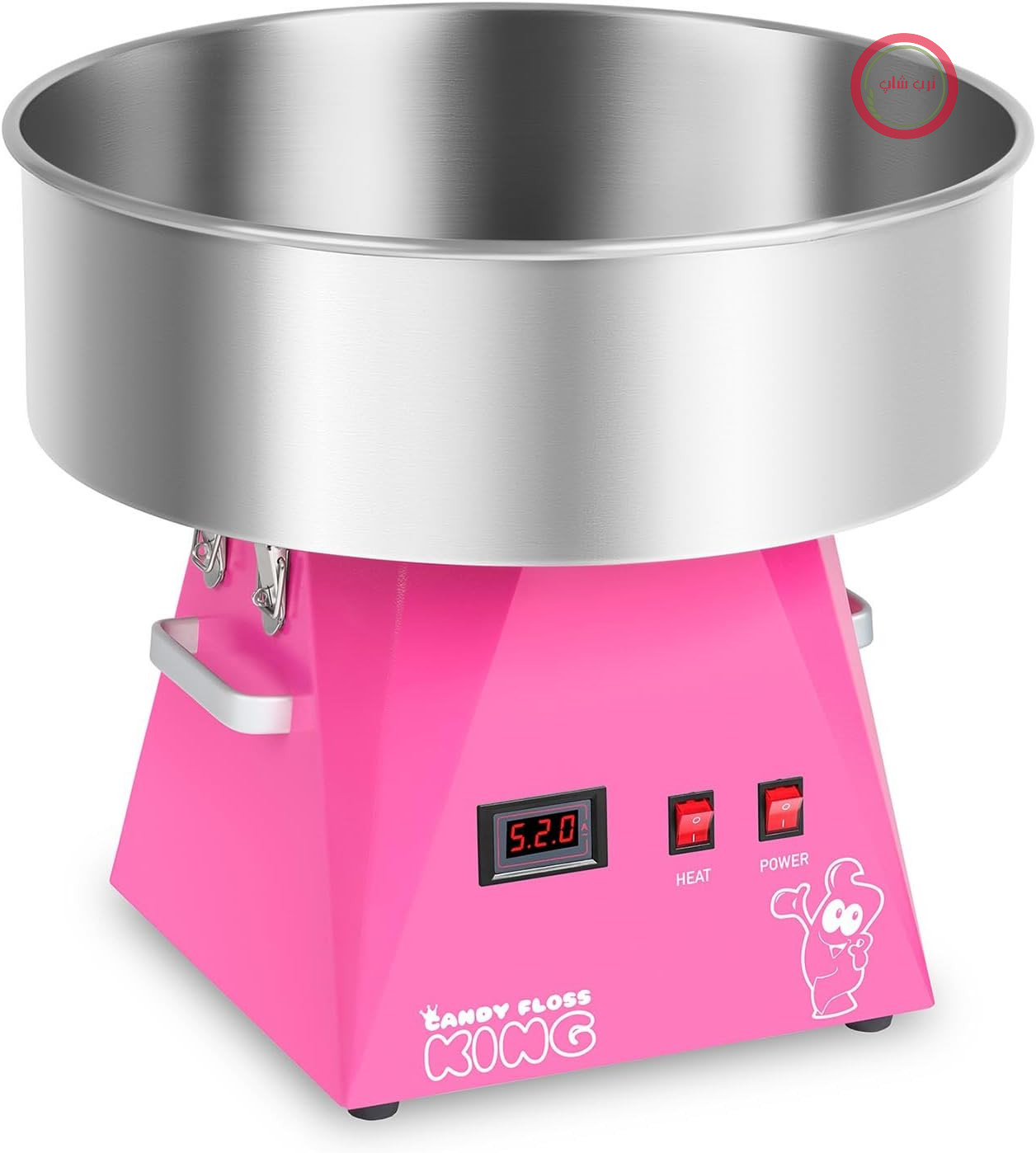 دستگاه پشمک ساز Royal Catering RCZK-1000-W-R دستگاه پخش کننده پشمک حرفه ای (1000 وات، 1 وعده / 30 ثانیه، قطر 52 سانتی متر) صورتی