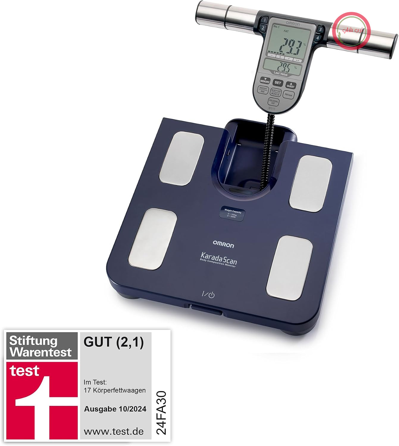 ترازوی حمام امرون ژاپن OMRON BF511: ترازوی چربی بدن با قابلیت اندازه‌گیری چربی بدن و توده عضلانی