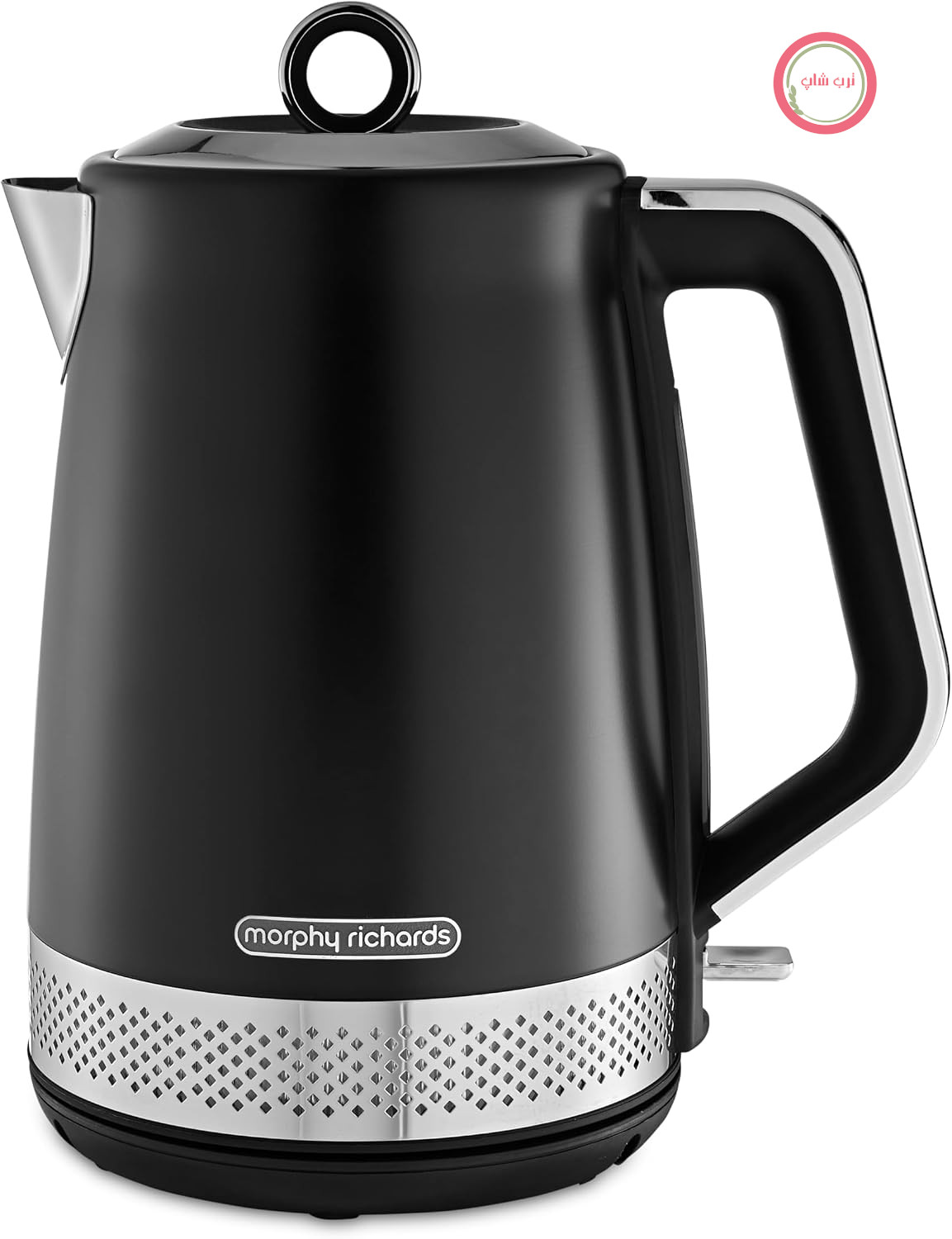 کتری برقی پارچ‌دار نورانی مورفی ریچاردز انگلستان Morphy Richards ۱۰۸۰۲۰، استیل ضد زنگ، مشکی
