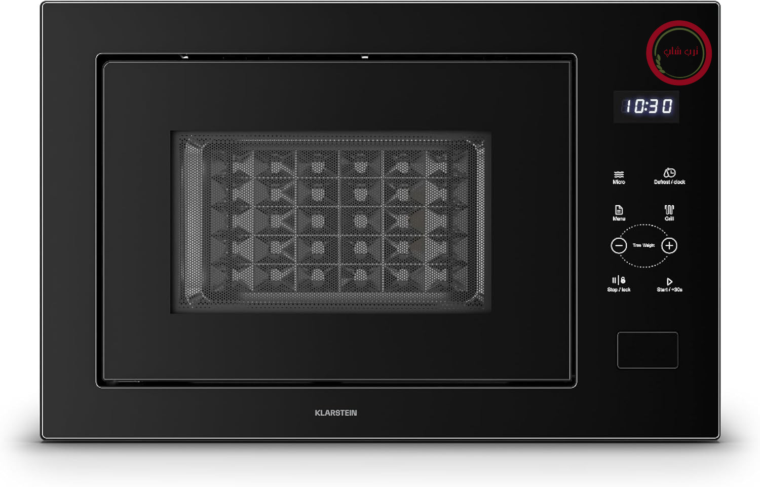 مایکروویو توکار Klarstein Velaire مدل 60 سانتی‌متر با گریل – 25 لیتر، مایکروویو 850 وات و گریل 1200 وات، 8 برنامه، کنترل لمسی، استیل ضد زنگ، تایمر، مایکروویو توکار، مشکی