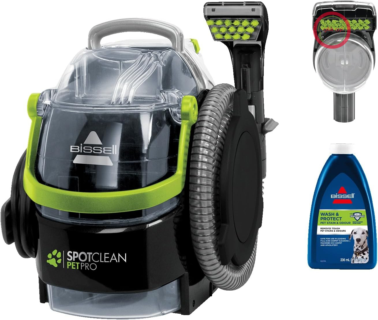فرش و مبل شوی بیسل آمریکا BISSELL SpotClean Pet Pro 750W 15585 | پاک کننده اثاثیه منزل برای لکه های کثیفی، پاک کننده فرش برای صاحبان حیوانات خانگی، جاروبرقی مرطوب برای فرش، اثاثیه منزل، ماشین و موارد دیگر