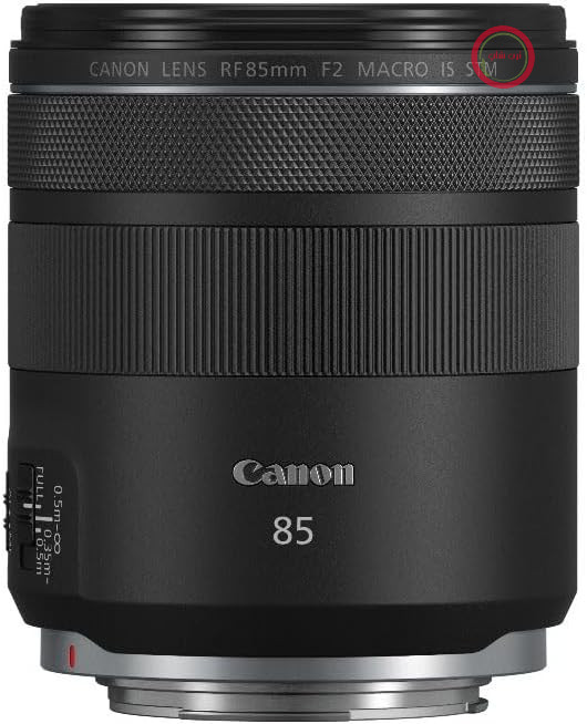 لنز دوربین کانن ژاپن پرتره RF 85mm F2 Macro is STM برای دوربین‌های سری EOS R کانن (بزرگنمایی ماکرو 0.5 برابر، لرزشگیر تصویر 5 استاپ، پخش‌کننده 9 تیغه‌ای، موتور STM بی‌صدا، لنز واید) مشکی