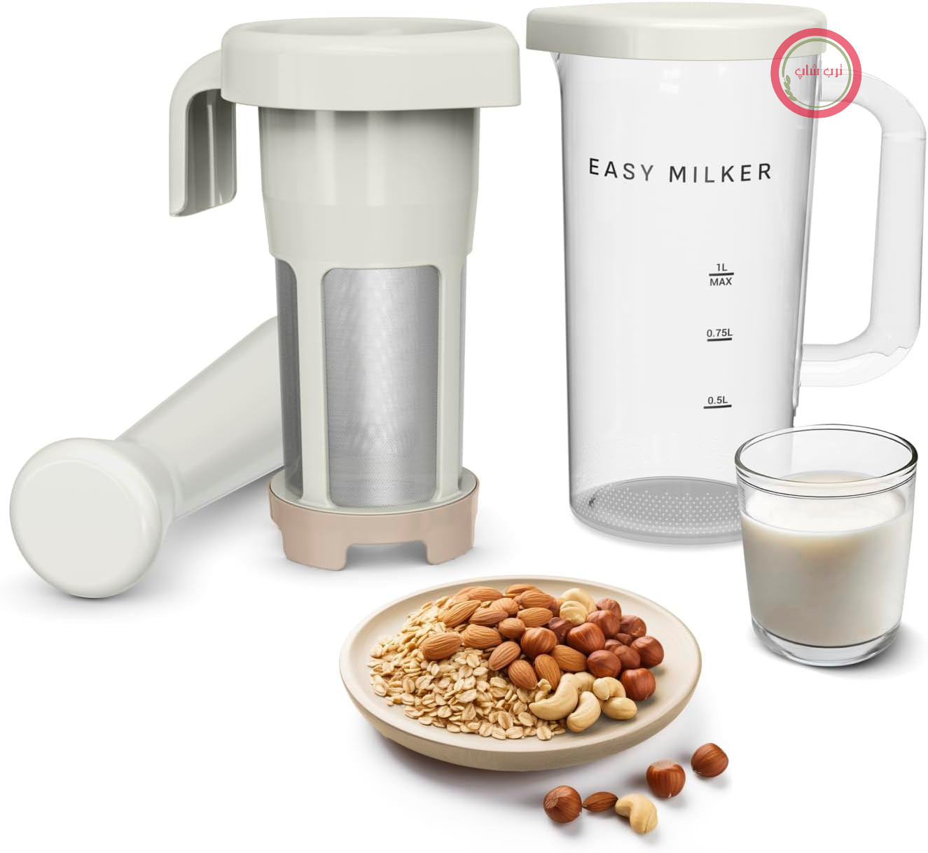 شیرساز گیاهی Tefal Easy Milker، 1 لیتر، سریع و آسان، سازگار با همه مخلوط کن های دستی، نتایج قابل تنظیم، قابل شستشو در ماشین ظرفشویی، VZ700AE0