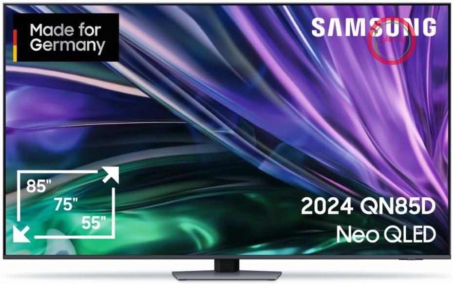 تلویزیون سامسونگ Neo QLED 4K QN85D UHD با اندازه ۵۵ اینچ (۱۳۸ سانتی‌متر)، پردازنده NQ 4K AI Gen2، تلویزیون مینی LED HDR، ارتقاء کیفیت تصویر با هوش مصنوعی، تلویزیون هوشمند، صدای دالبی اتموس، هاب بازی، Motion Xcelerator 120Hz، امنیت Knox