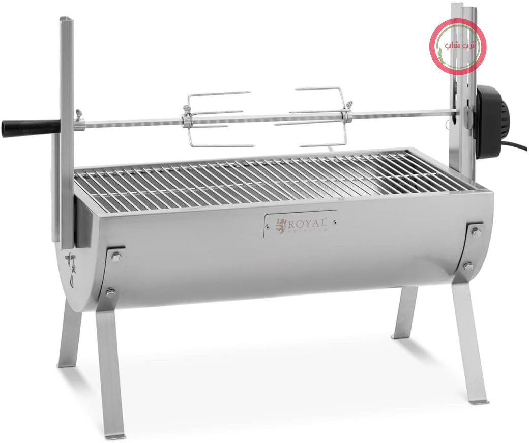کباب‌ پز صنعتی رویال کترینگ آلمان مدل Royal Catering RCSG-70PB   طول سیخ کباب‌پز: ۸۲ سانتی‌متر، کباب‌پز زغالی