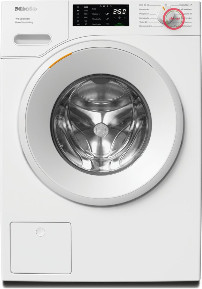 ماشین لباسشویی Miele مدل WSB363 WPS PWash&8kg، ظرفیت 8 کیلوگرم، سرعت چرخش 1400 دور در دقیقه، آزمایش شده برای 20 سال مراقبت کامل از لباس‌ها، 25 سال گارانتی موتور