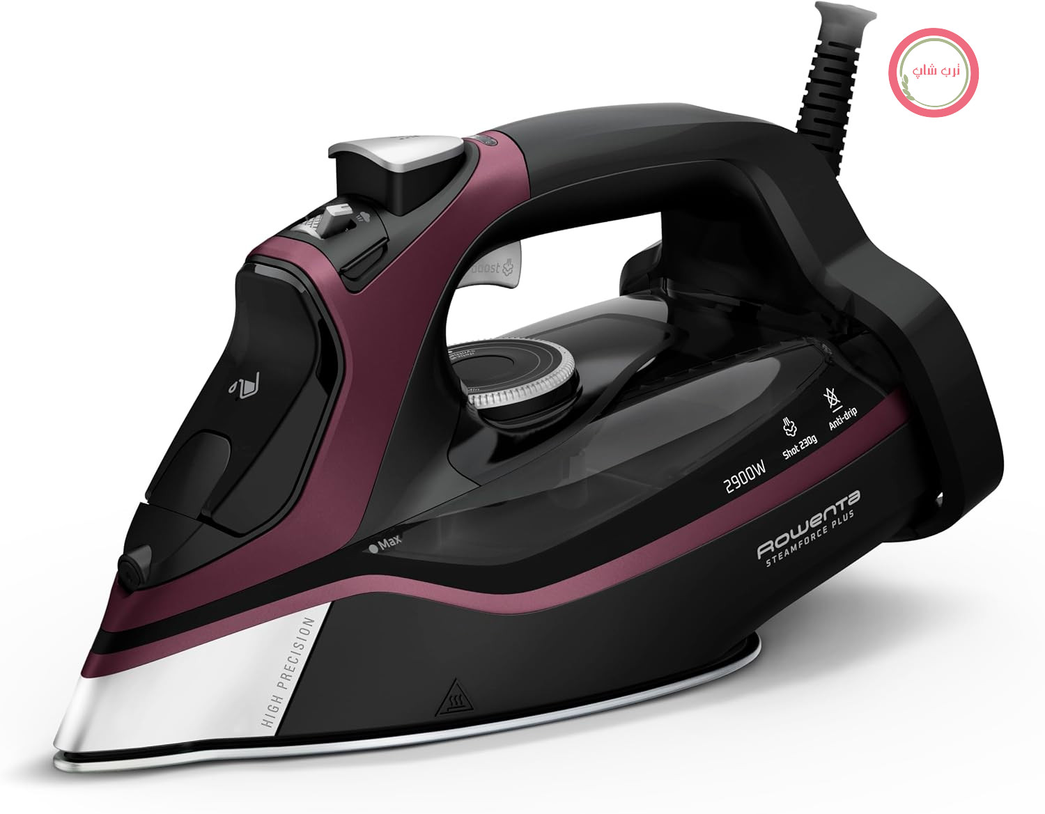 اتو بخار روونتا آلمان Rowenta Steamforce، کفی Microsteam HD Profile، 2900 وات، خروجی بخار مداوم 45 گرم در دقیقه، 230 گرم در دقیقه، توزیع بهینه بخار، محافظت در برابر چکه، DW9413