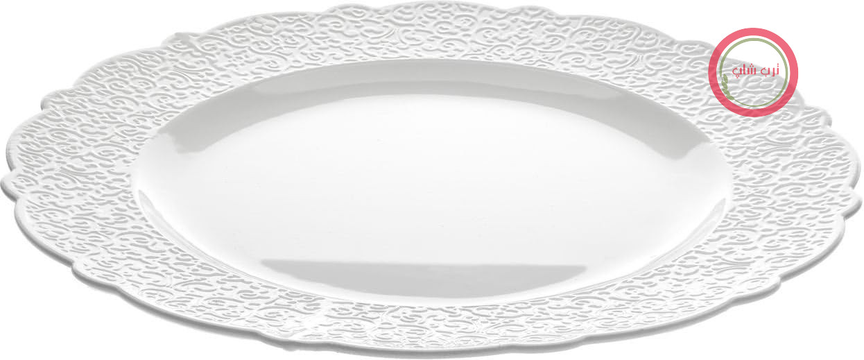 بشقاب گرد طرح‌دار Alessi MW01/21، چینی، سفید