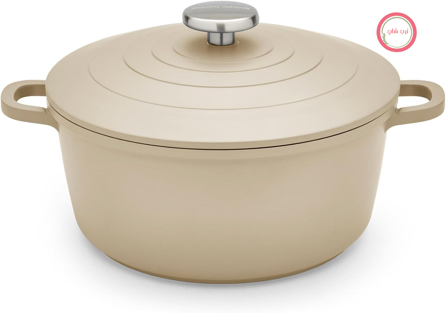 قابلمه آلومینیومی ریخته‌گری شده مورفی ریچاردز انگلستان Morphy Richards مدل ۸۵۱۲۵۴، ۲۴ سانتی‌متر، روکش نچسب، طراحی سبک، مناسب برای فر، خودسوزی، مناسب برای همه اجاق گازها، رنگ کرم