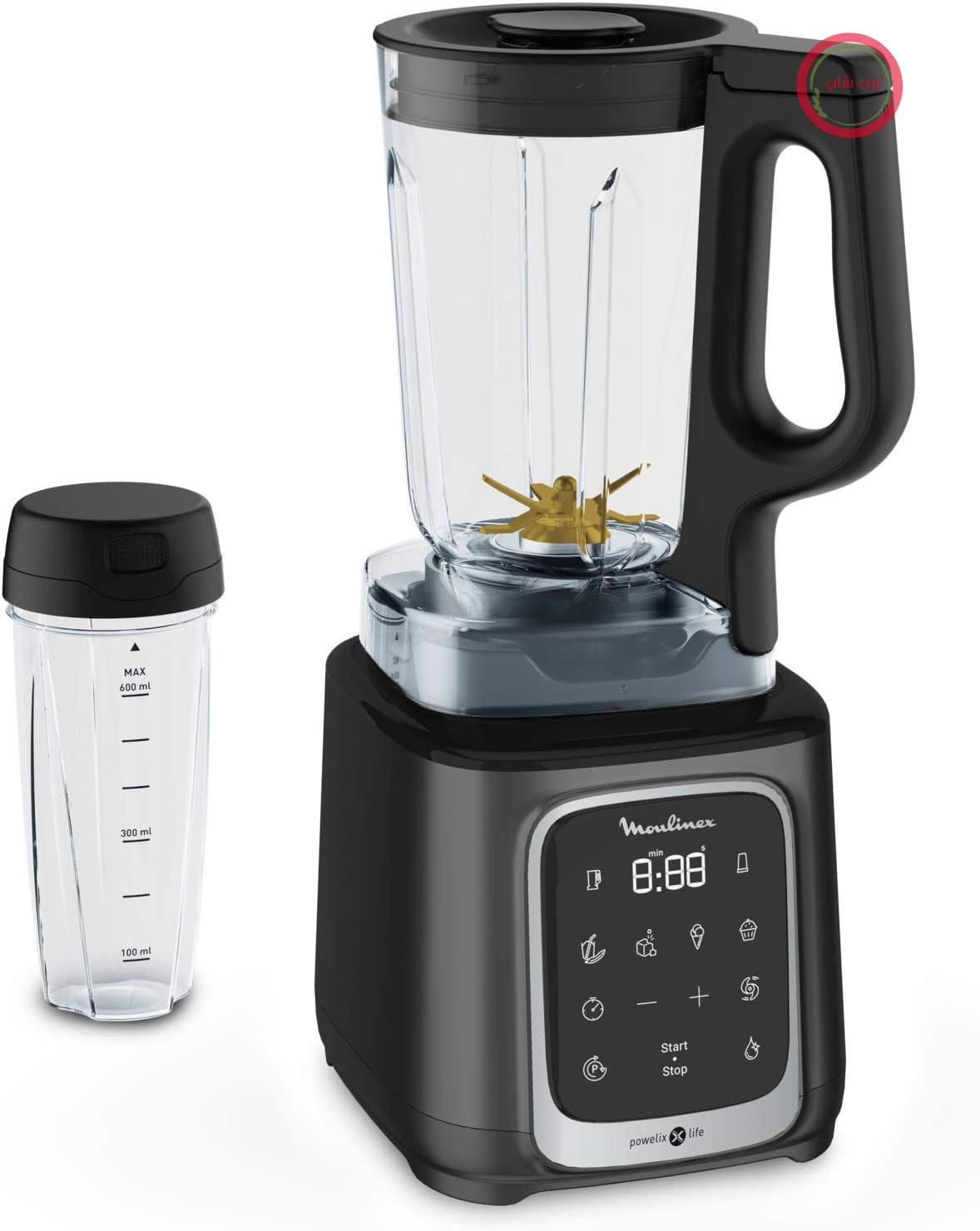 مخلوط کن Moulinex InfinyMix LM91HD، ۵ برنامه + دفترچه راهنما، قوری ۱.۷۵ لیتری Tritan بدون BPA + بطری حمل و نقل ۶۰۰ میلی لیتری Tritan، دفترچه راهنما با ۵۰ دستور تهیه اسموتی، یخ خردکن، ۱۶۰۰ وات، اطلاعات بیشتر موجود نیست